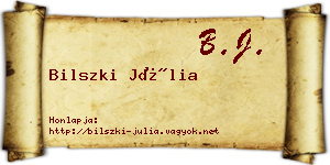 Bilszki Júlia névjegykártya