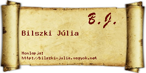 Bilszki Júlia névjegykártya